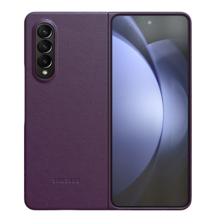 For Samsung Galaxy Fold 4 Leather Case - Purple