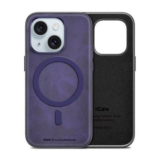 iPhone 15 leather Magsafe show case Purple