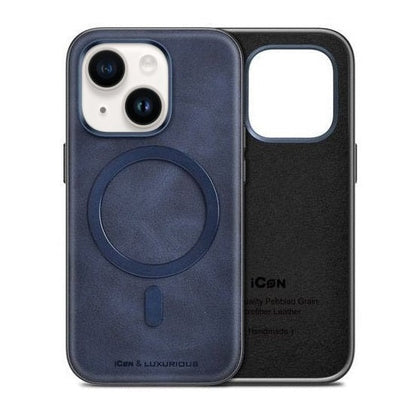 iPhone 15 leather Magsafe show case Blue