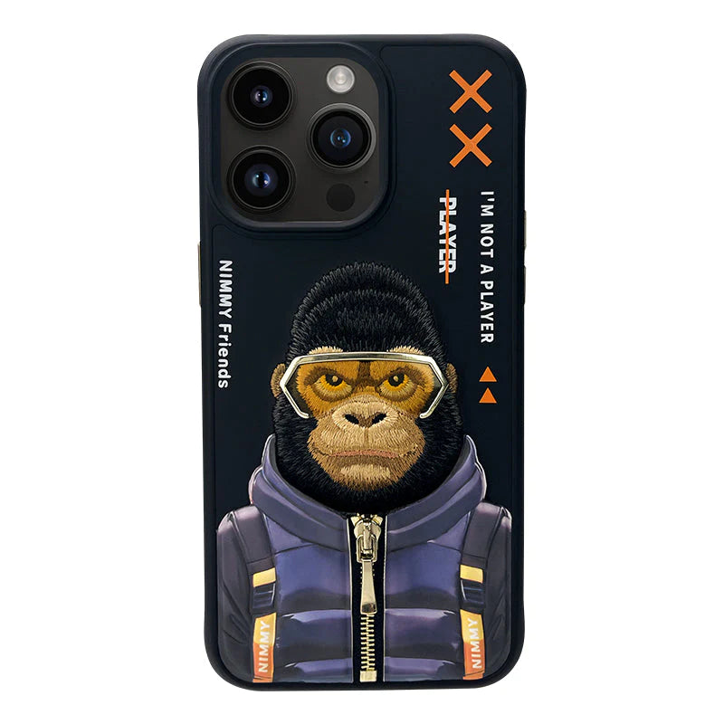 iPhone 15 Pro Nimmy 3D Cool & Cute Embroidery Jacket Series Case Cover - Gorilla