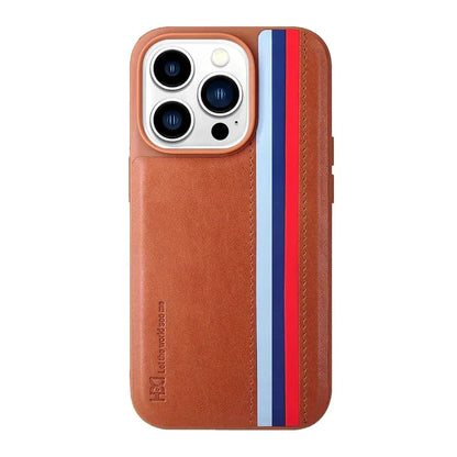 iPhone 14 Pro HBD Tri Stripes Premium Series Leather Case