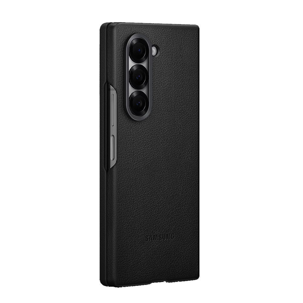 Samsung Galaxy Z Fold 6 Leather Case Protection Protective Shell Cover - Black