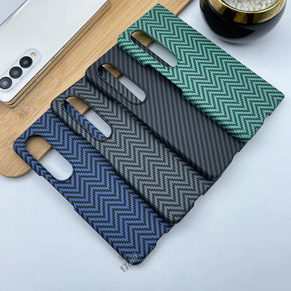 Samsung Galaxy Z Fold 4 Carbon Fiber Case Piblue V Shape Kevlar Case