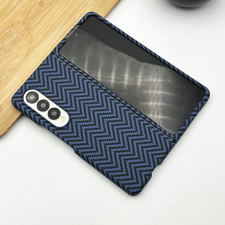 Samsung Galaxy Z Fold 4 Carbon Fiber Case Piblue V Shape Kevlar Case