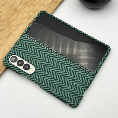 Samsung Galaxy Z Fold 4 Carbon Fiber Case Piblue V Shape Kevlar Case