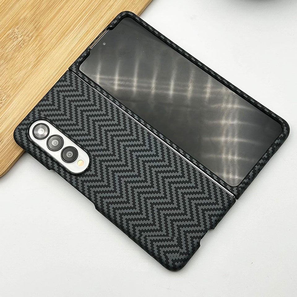 Samsung Galaxy Z Fold 4 Carbon Fiber Case Piblue V Shape Kevlar Case