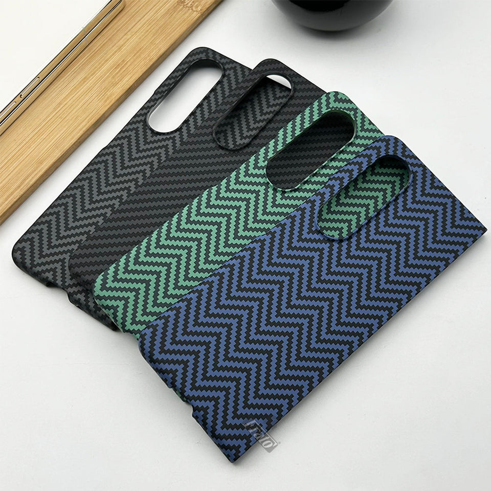 Samsung Galaxy Z Fold 4 Carbon Fiber Case Piblue V Shape Kevlar Case