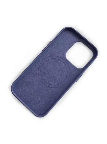 iPhone 13 Pro Premium Leather Magsafe Back Cover - Blue