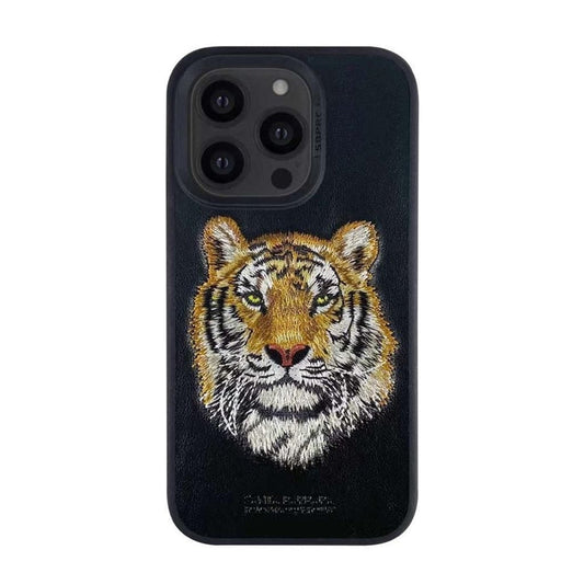 iPhone 14 Pro Santa Barbara Savanna Series Leather Case - Tiger