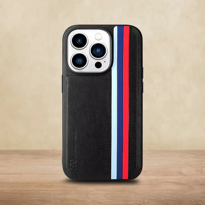 iPhone 14 Pro HBD Tri Stripes Premium Series Leather Case