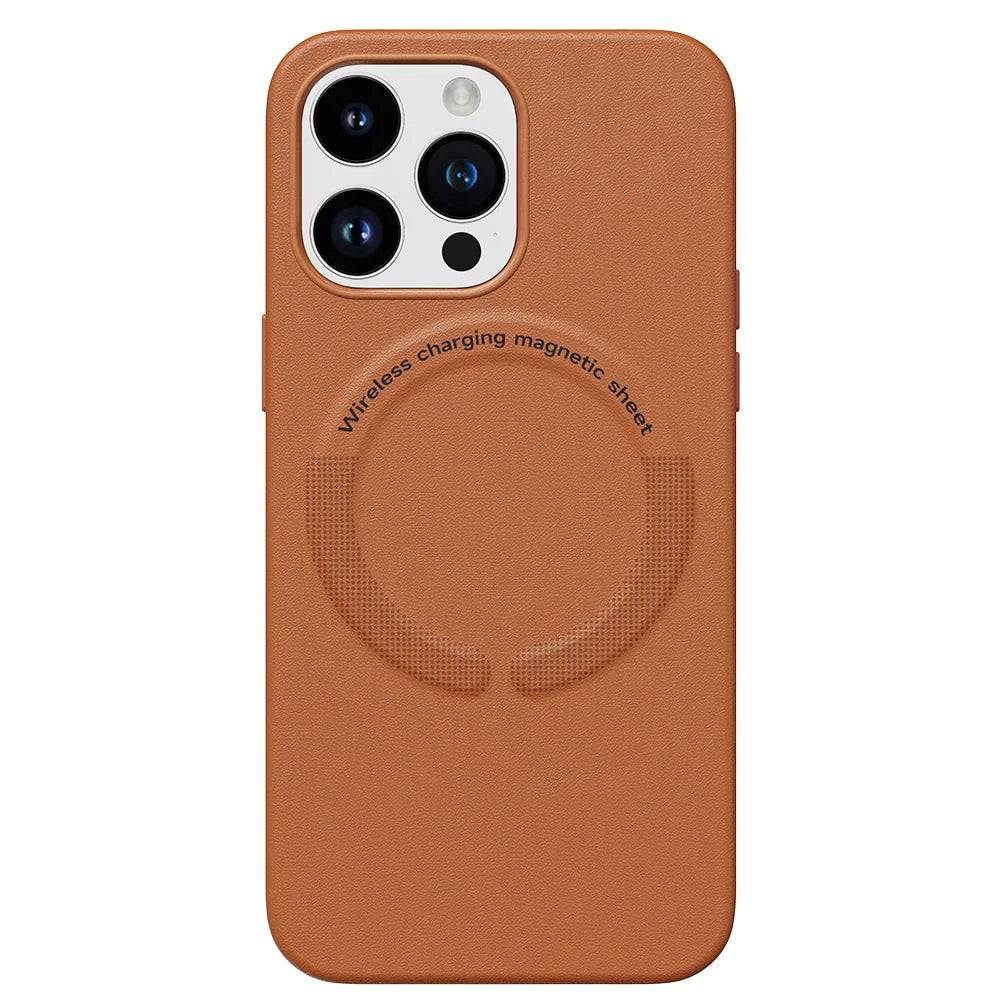 iPhone 13 Pro Premium Leather Magsafe Back Cover - Brown