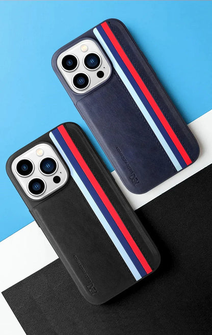 iPhone 14 Pro HBD Tri Stripes Premium Series Leather Case