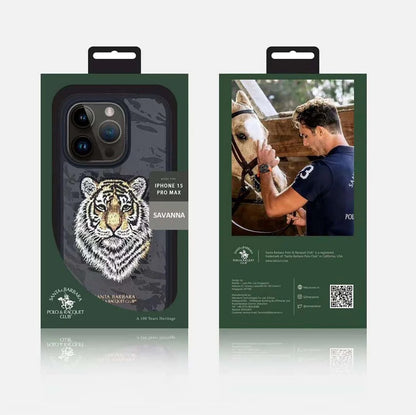 iPhone 15 Pro Max Savanna Series Santa Barbara Leather Case - Tiger