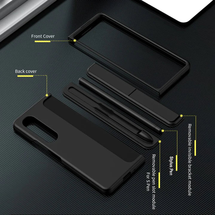 Samsung Galaxy Z Fold 4 Case with Pen Holder & Changable Panel - Green