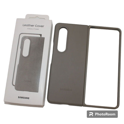 For Samsung Galaxy Fold 4 Leather Case - Gray