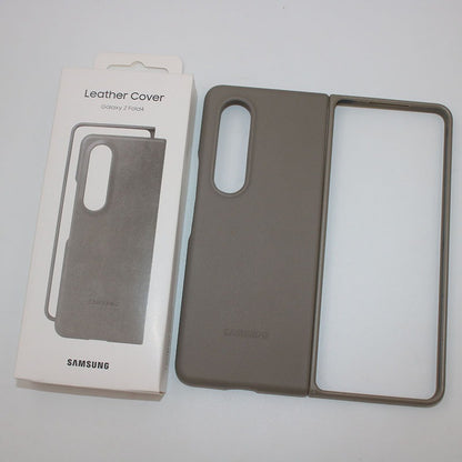 For Samsung Galaxy Fold 4 Leather Case - Gray