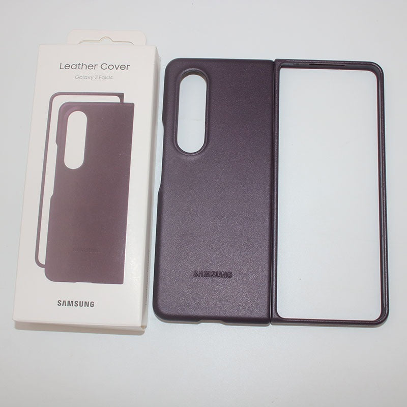 For Samsung Galaxy Fold 4 Leather Case - Purple