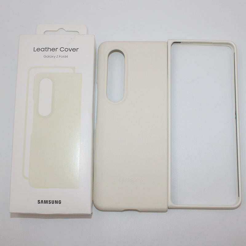 For Samsung Galaxy Fold 4 Leather Case - White