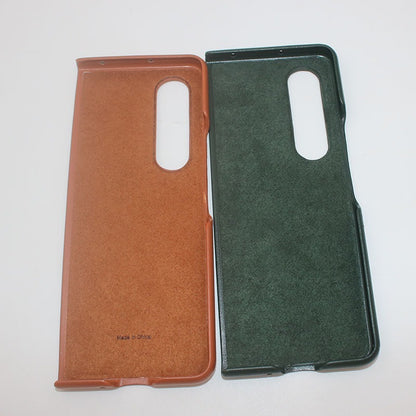 For Samsung Galaxy Fold 4 Leather Case - Gray