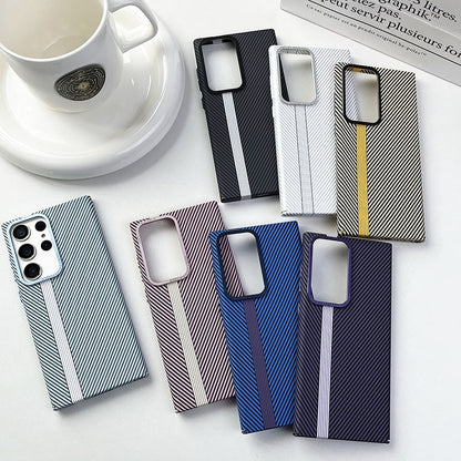 Samsung Galaxy S23 Ultra Carbon Fiber Slim Fit Hard Case - White