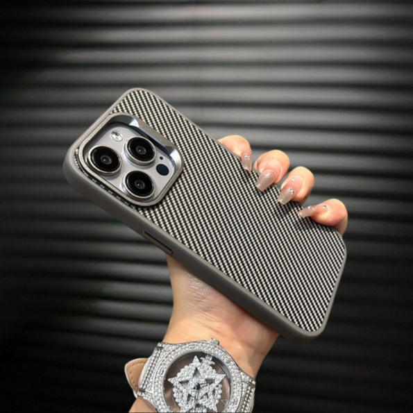 iPhone 15 Pro Smooth & Sleek Finish Soft Carbon Textured Case - Titanium