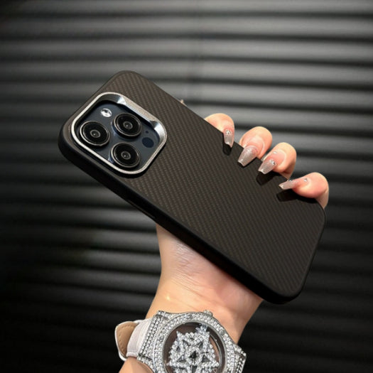 iPhone 15 Smooth & Sleek Finish Soft Carbon Case - Black