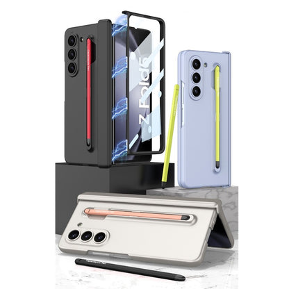 Samsung Galaxy Z Fold 6 Slim PC Case with Optical Magnetic Hinge Protection, Come with Colorful Stylus Pen & Front Glass - Gray