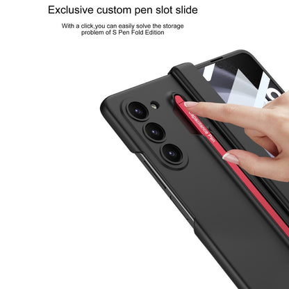 Samsung Galaxy Z Fold 6 Slim PC Case with Optical Magnetic Hinge Protection, Come with Colorful Stylus Pen & Front Glass - Black