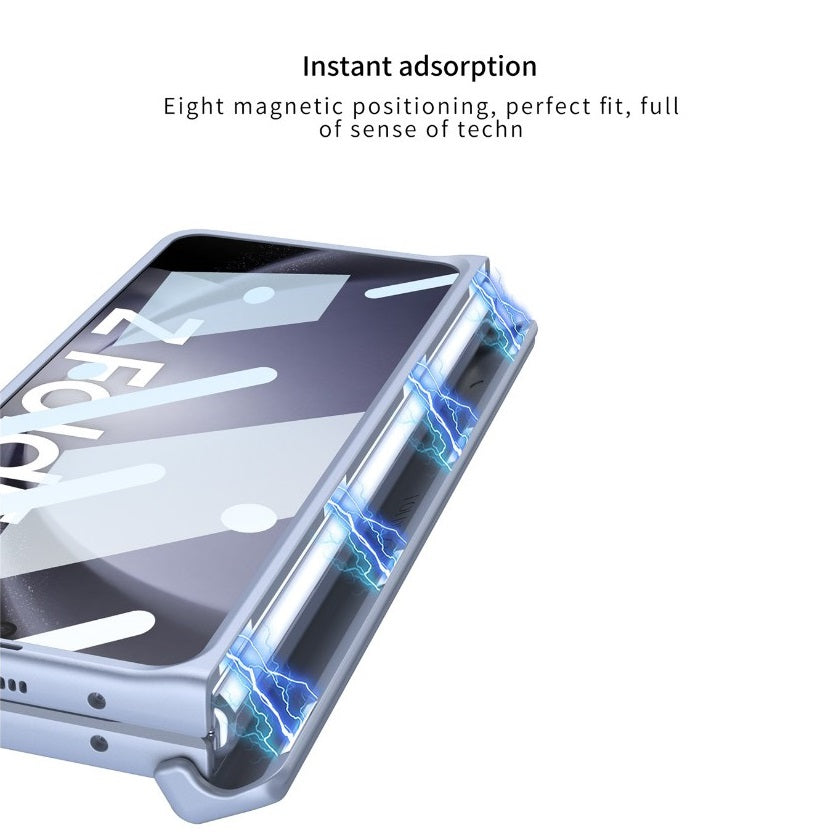 Samsung Galaxy Z Fold 6 Slim PC Case with Optical Magnetic Hinge Protection, Come with Colorful Stylus Pen & Front Glass