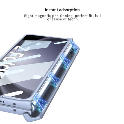 Samsung Galaxy Z Fold 6 Slim PC Case with Optical Magnetic Hinge Protection, Come with Colorful Stylus Pen & Front Glass