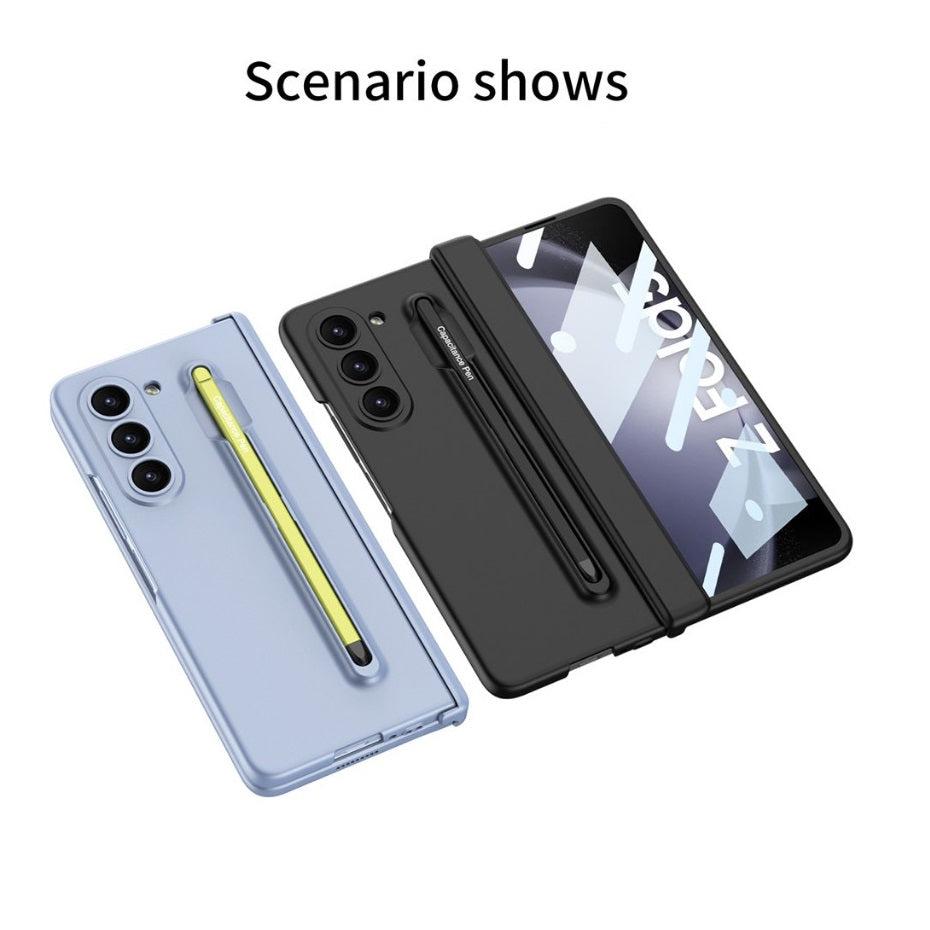 Samsung Galaxy Z Fold 6 Slim PC Case with Optical Magnetic Hinge Protection, Come with Colorful Stylus Pen & Front Glass