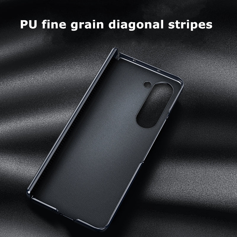 Samsung galaxy Z Fold 6 Hinge Leather Protective Case Matte Lichi Texture Shockproof Cover (No Front Frame)