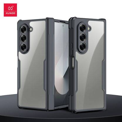 Samsung Galaxy Z Fold 6 XUNDD Glass Back Cover with Hinge Protect Airbag Shockproof Protective Suit Case