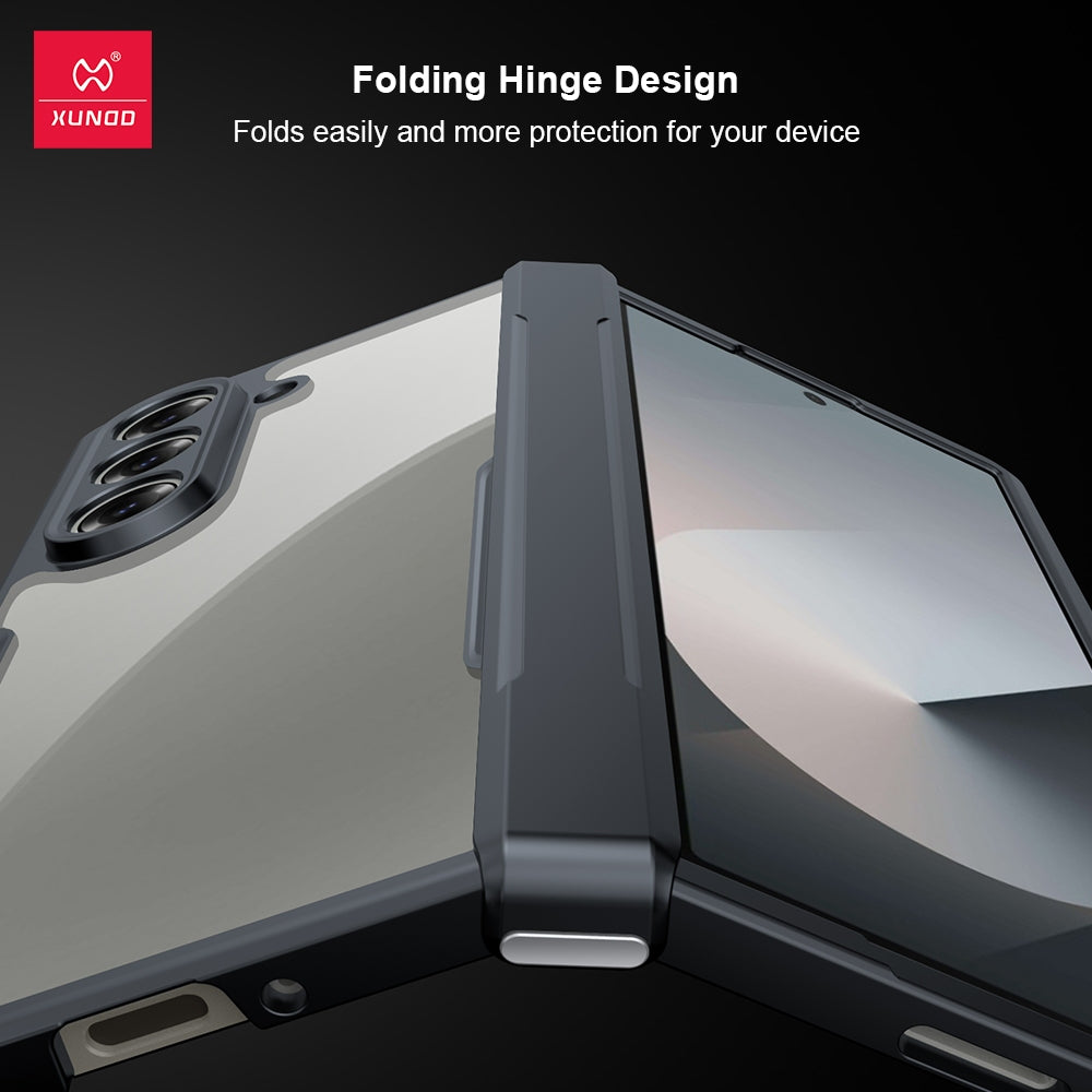 Samsung Galaxy Z Fold 6 XUNDD Glass Back Cover with Hinge Protect Airbag Shockproof Protective Suit Case