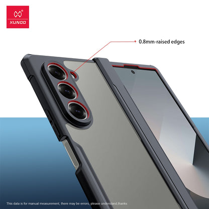 Samsung Galaxy Z Fold 6 XUNDD Glass Back Cover with Hinge Protect Airbag Shockproof Protective Suit Case