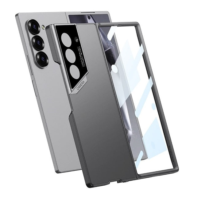 Samsung Galaxy Z Fold 6 Ultra-Thin Matte PC Case Eyes of Raptor with Camrea & Front Glass Protection - Gray