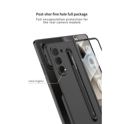 Samsung Galaxy Z Fold 6 Stylish Matte PC Back Cover Case with Front Glass & Stylus Included - Black