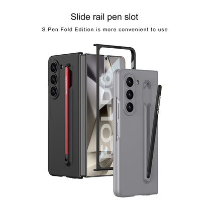 Samsung Galaxy Z Fold 6 Stylish Matte PC Back Cover Case with Front Glass & Stylus Included - Gray