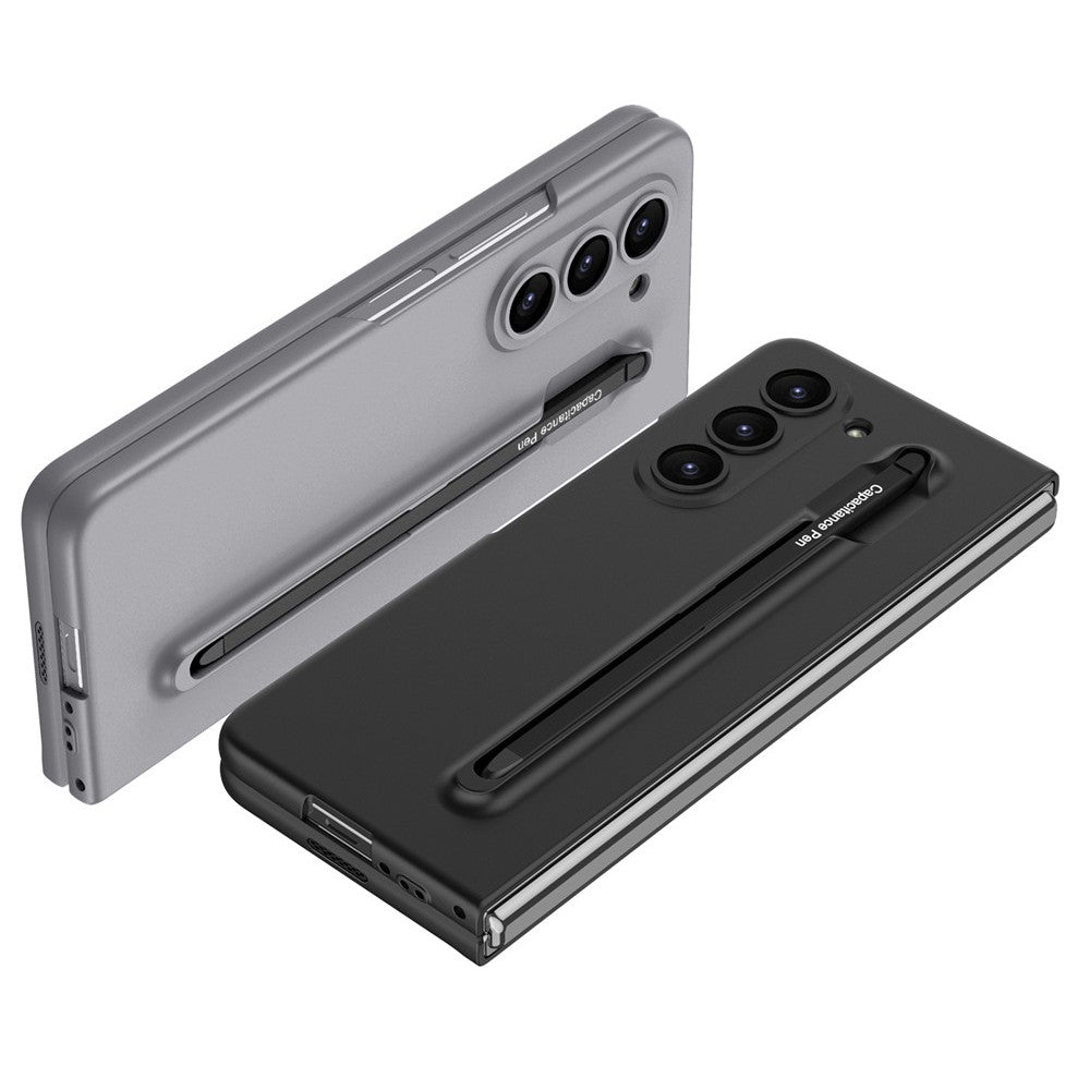 Samsung Galaxy Z Fold 6 Stylish Matte PC Back Cover Case with Front Glass & Stylus Included - Gray