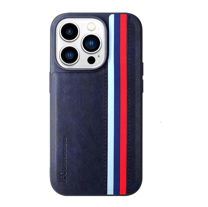 iPhone 14 Pro HBD Tri Stripes Premium Series Leather Case