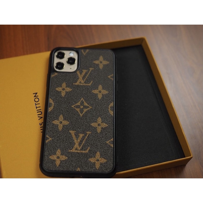 iPhone 14 Louis Vuitton Leather Case - Brown