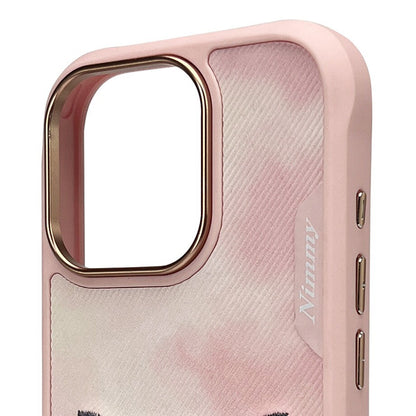 iPhone 16 Pro Max Nimmy Official Embroidery Big Eye Series Back Cover Case - Pink