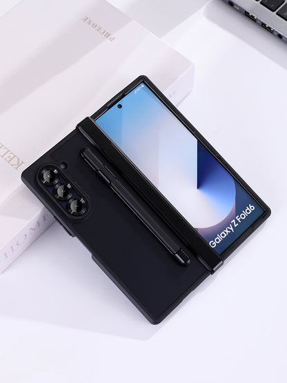 Samsung Galaxy Z Fold 6 Matte Shockproof Cover Case with Hinge Protection S Pen Slot with Capacitor Pen - Smoke