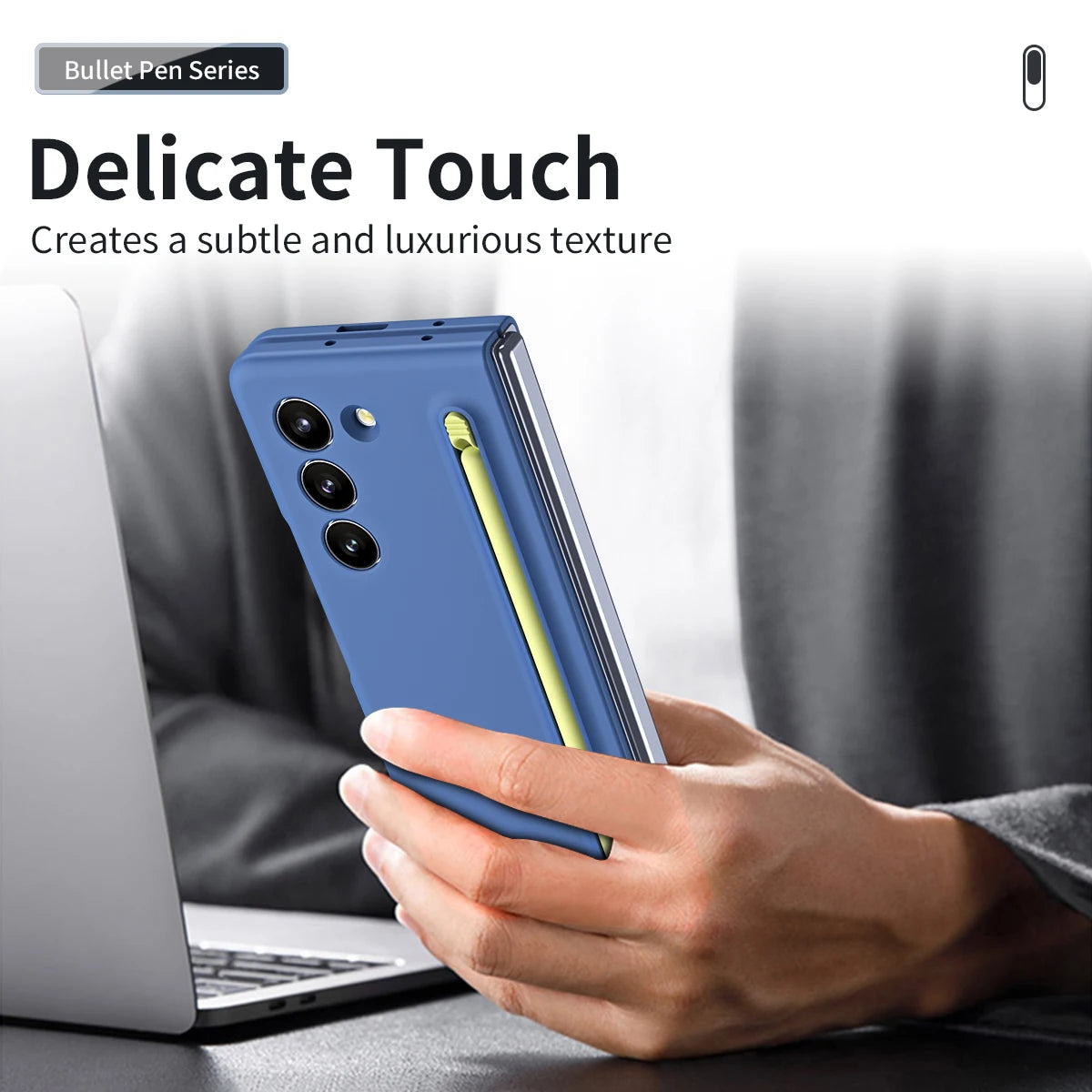 Samsung Galaxy Z Fold 6 Ultra Slim S Pen Case with Camera & Front Glass Protection - Blue (Copy)