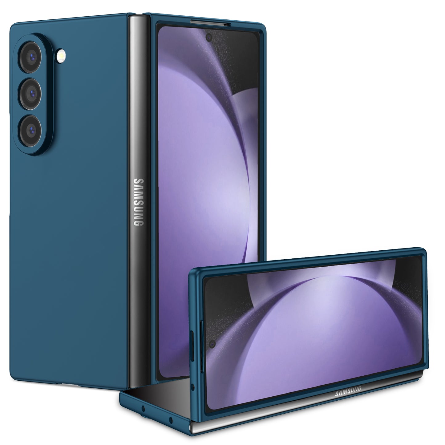 Samsung Galaxy Z Fold 6 Basic Protection Camera Protective Hard Shell PC Matte Cover - Blue