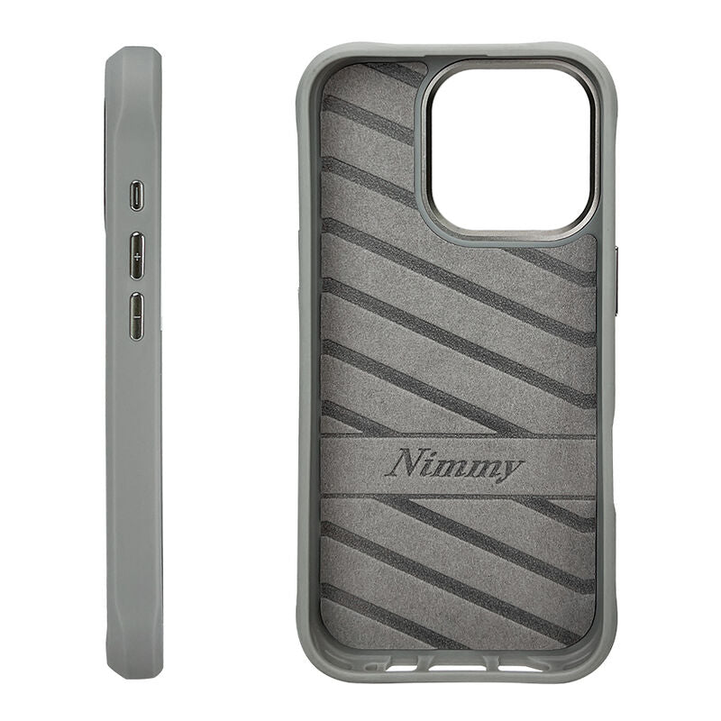 iPhone 16 Pro Max Nimmy Official Embroidery Chain Series Back Cover - Gray Cat