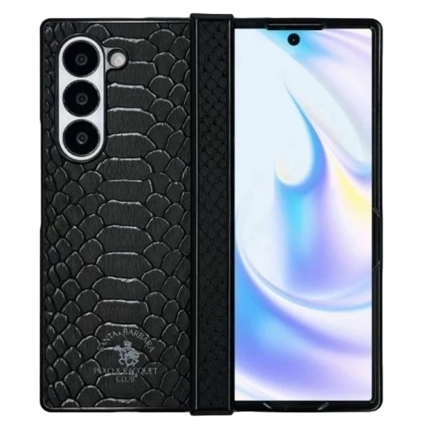 Samsung Galaxy Z Fold6 Santa Barbara Knight Series Leather Protective Shell with Hinge Protection