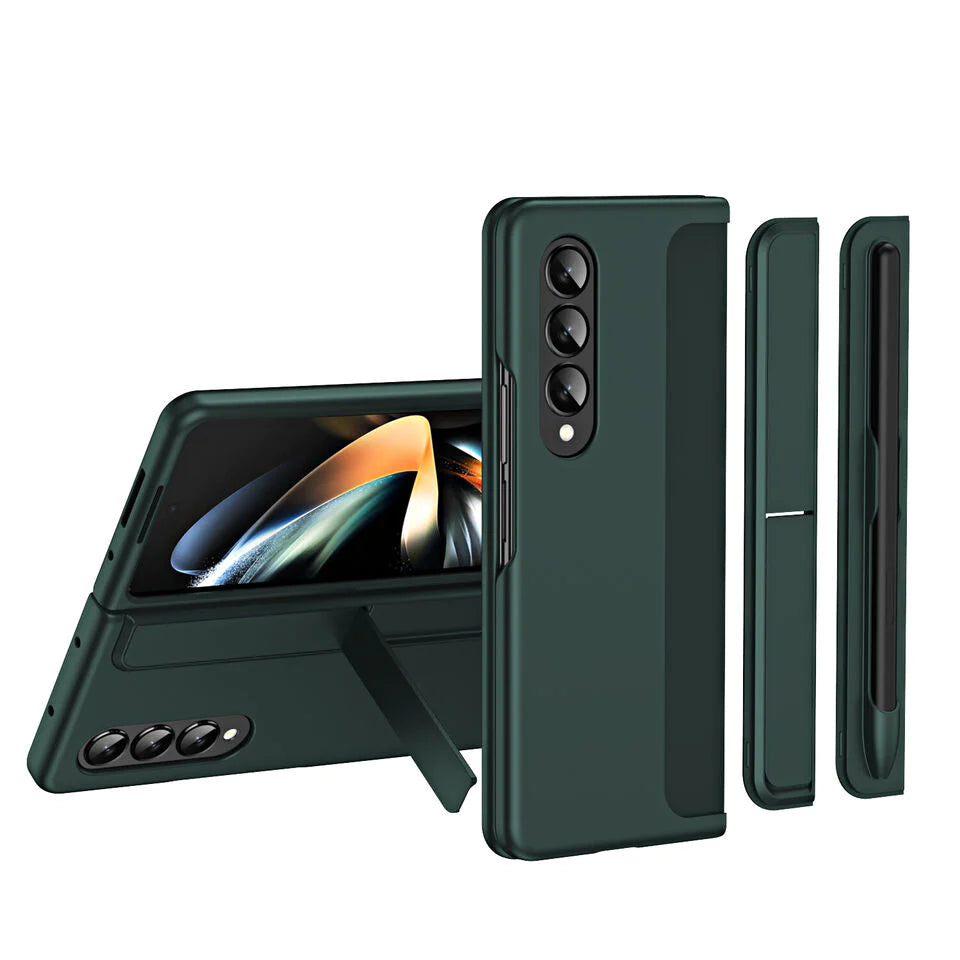 Samsung Galaxy Z Fold 4 Case with Pen Holder & Changable Panel - Green