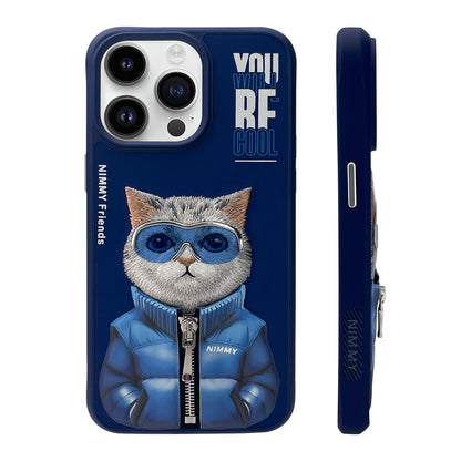 iPhone 15 Pro Max Nimmy Embroidery Jacket Series Case Cover - Cat