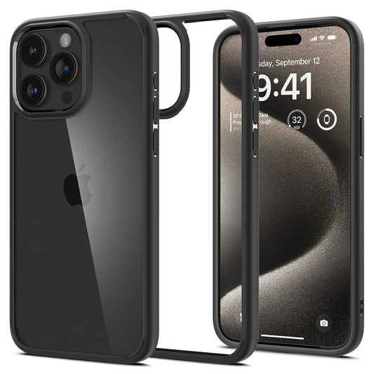 iPhone 15 Pro Ultra Hybrid Bumper Case With Camera Protection - Black